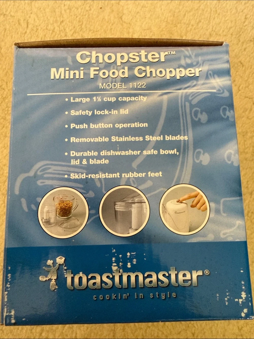 Toastmaster Chopster Mini Food Chopper - White/Clear